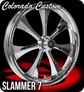 Colorado Custom Wheel Chrome Front Slammer 7 21 x 3 5 Harley 00 12 FLHR FLHX Flt