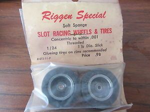 Vintage Slot Car Riggen Special Racing Wheels and Tires 1 24 New in Pack