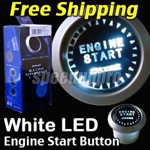 Universal Car Engine Start Push Button Switch Ignition Starter Kit White LED A