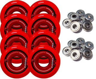 Kryptonics Vectra 64mm 82A Inline Wheels Set of 8 Includes ABEC 5 Bearings