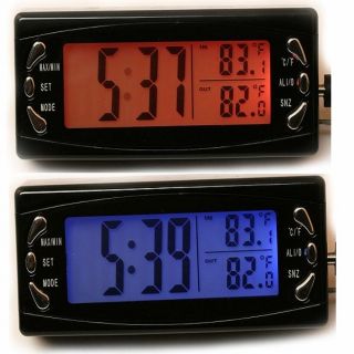 Digital Car Indoor Outdoor Thermometer with Alarm Clock