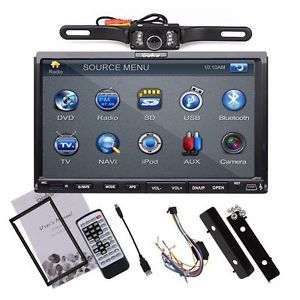 In Dash Double 2Din 7" Touch Radio Car CD DVD  Player Stereo Rear Camera