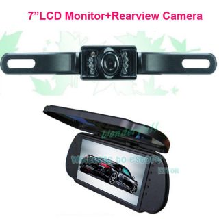 7"LCD Color Car Mirror Monitor Waterproof IR Reverse Car Rearview Backup Camera