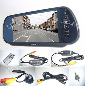 G506 7" Car Mirror Monitor Wireless Rearview Backup Camera Set