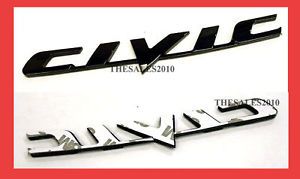 Logo Honda " Civic " FD Black Emblem Decal Car Parts