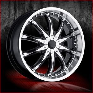 22 inch VCT Abruzzi Black Wheels Cadillac cts DTS STS