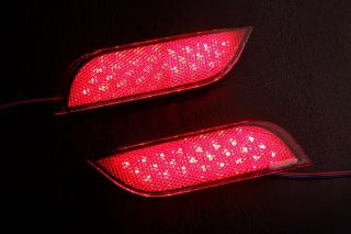 2006 2007 Subaru Legacy Red LED Rear Bumper Reflectors Light Lamp