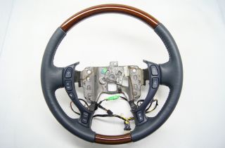 Cadillac 2000 2005 DeVille Seville Steering Wheel Blue Leather Wood Grain Audio