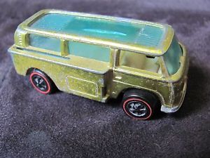 Vintage 1969 Volkswagen Mattel Hot Wheels Olive Green Beach Bomb Redline VW