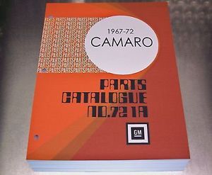 67 72 Camaro Master Parts Catalog July 1972 Printing