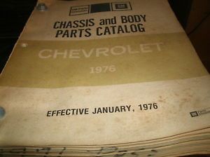 1976 Chevrolet Corvette Camaro Monte Carlo Impala Nova Master Parts Catalog