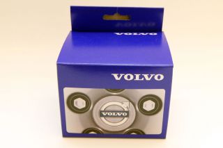 Volvo Wheel Centercap Set of 4 Black Center Cap Iron Mark Chrome Trim Genuine