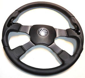 Steering Wheel 4 Spoke 18" Black Leather for Volvo Mack Kenworth PB WS 5 Hole