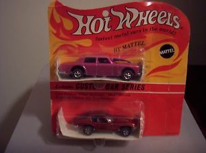 Hot Wheels Redline Pink Rolls Royce and Red Maserati Mistral 1969 Twin Blister