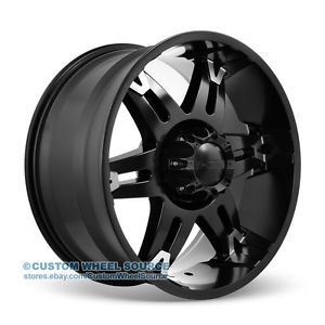 22" Black Dodge Ford GMC Hummer Lincoln Dcenti DW902 Wheel and Tire Package