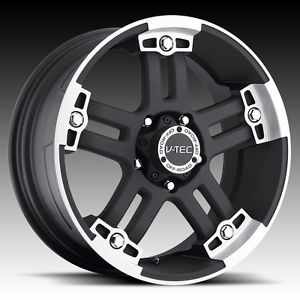 17" inch 6x5 5 Black Machined Wheels Rims 6 Lug Chevy Silverado 1500 Yukon Tahoe