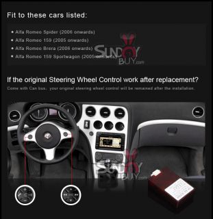 6 2" Car DVD Player GPS Navigation for Alfa Romeo 159 Sportwagon Spider Brera