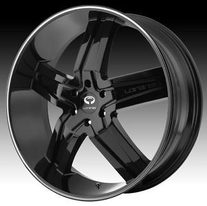 22 inch Lorenzo WL030 Black Wheels Rims 5x120 Equinox Terrain Odyssey Pilot GTO