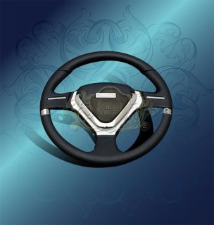 JDM 6 Bolt 320mm PVC EVO Style Chrome Clear Spoke Racing Steering Wheel New