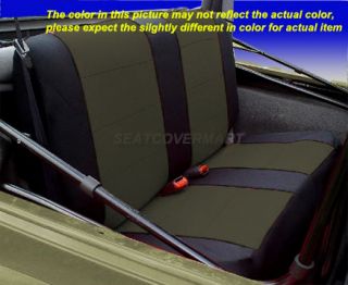 Neoprene Seat Cover Full Set Front Rear Charcoal for TJ 97 02 Jeep Wrangler