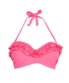 Marie Meili Pink Cherry Frill Bikini Top