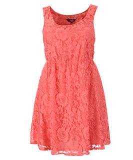 Inspire Coral Adaleline Lace Dress