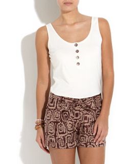 White and Brown Tribal 2 in 1 Playsuit