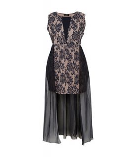 AX Curve Black Lace Drape Dress