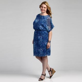 Jessica Howard Blue Plus Size Dolman Sleeve Dress FINAL SALE Jessica Howard Dresses