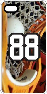 Lacrosse Sports Fan Player Number 88 Clear Plastic Decorative iPhone 4/4s Case Cell Phones & Accessories