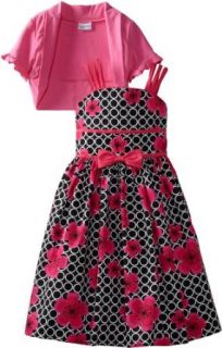 Jayne Copeland Girls 7 16 Floral Print Dress With Bow And Cover Up, Magenta, 12 Clothing