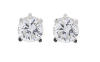 0.50 Ct Round Diamond G Solitaire Stud Earrings 1/2 TDW 14k White Gold Screw Back Jewelry