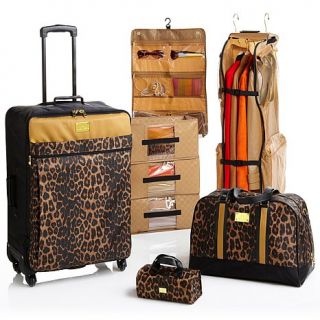 JM Safari Chic Color Me Leopard Travel with Ease 6 piece Luggage Set