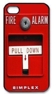 Red Fire Alarm Apple Iphone 4 and 4s Case Black Hard Plastic Case Cell Phones & Accessories