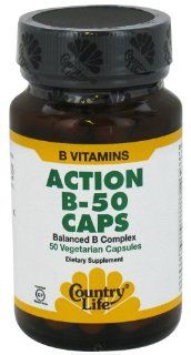 Country Life   Action B 50 Caps Balanced B Complex   50 Vegetarian Capsules Health & Personal Care