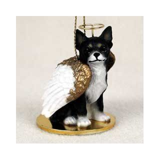 Chihuahua Black/White One Dog Angel Christmas Ornament   Decorative Hanging Ornaments