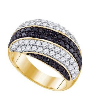 2.05ctw Black Diamond Fashion Band 10K Yellow Gold w/ 106 Diamonds Jewelry