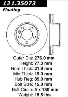 Centric Parts C Tek Disc Brake Rotor 121.35073 Automotive
