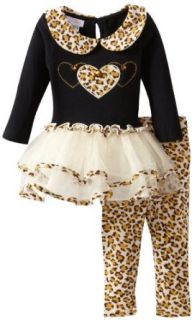 Bonnie Baby Baby Girls Infant Leopard Trim Tutu Legging Set Clothing