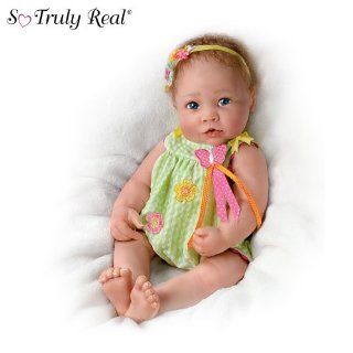 Touch Activated Lifelike Baby Doll Butterfly Kisses by Ashton Drake Toys & Games