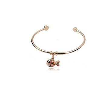 LovEnter yellow gold plated Swarovski Element Crystalcute fish bracelet fashion jewelry Jewelry