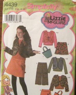 Simplicity Pattern 4439 Girls' Plus Mini Skirt, Cropped Pants, Lined Vest or Jacket, Bag and Knit Top Size BB 81/2 161/2 Home & Kitchen