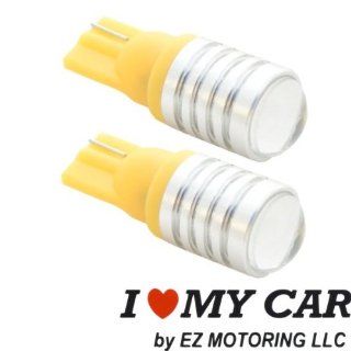 2pcs T10 5W Cree High Power Projector 12V Light LED Replacement Bulbs + STICKER 168 194 2825 W5w   Amber Yellow Automotive