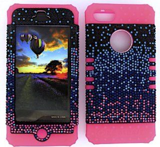 3 IN 1 HYBRID SILICONE COVER FOR APPLE IPHONE 5 HARD CASE SOFT HOT PINK RUBBER SKIN BLACK BLUE PINK MA FD173 KOOL KASE ROCKER CELL PHONE ACCESSORY EXCLUSIVE BY MANDMWIRELESS Cell Phones & Accessories