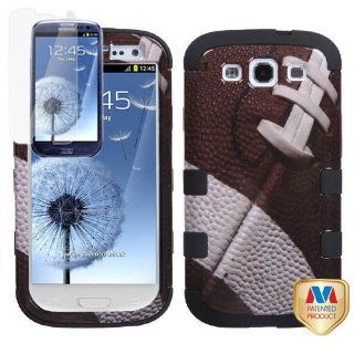 SAMSUNG GALAXY S3 BROWN FOOTBALL HYBRID TUFF COVER HARD CASE + SCREEN PROTECTOR by [ACCESSORY ARENA] Cell Phones & Accessories