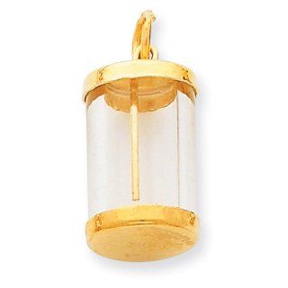 14k Yellow Gold Fillable Capsule Charm. Metal Wt  1.51g Jewelry