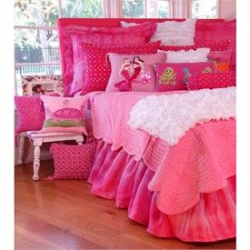 Mermaid Diva Girls Hot Pink Velvet Quilt Collection  Childrens Quilts  Fun Quilts