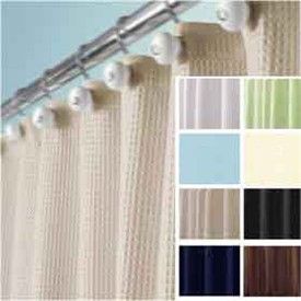 York Waffle Weave Fabric Shower Curtains By Interdesign