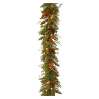 6 ft. Decorative Collection White Pine Pre Lit LED Garland   Battery Operated   Christmas Garland