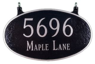 Two Sided Large Oval 2 Line Address Plaque   Address Plaques
